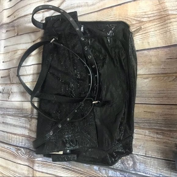 Kooba Black Patent Leather Messenger Crossbody Bag - Picture 4 of 9